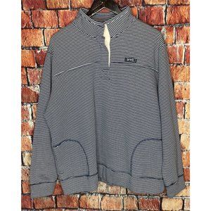 State of Mine Georgia Blue Stripe Striped Women’s XXL Henley Pullover Sweatshirt